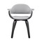 Armen Living Adalyn Gray Faux Leather and Black Wood Dining Room Accent Chair LCADCHBLGR - alternate 10
